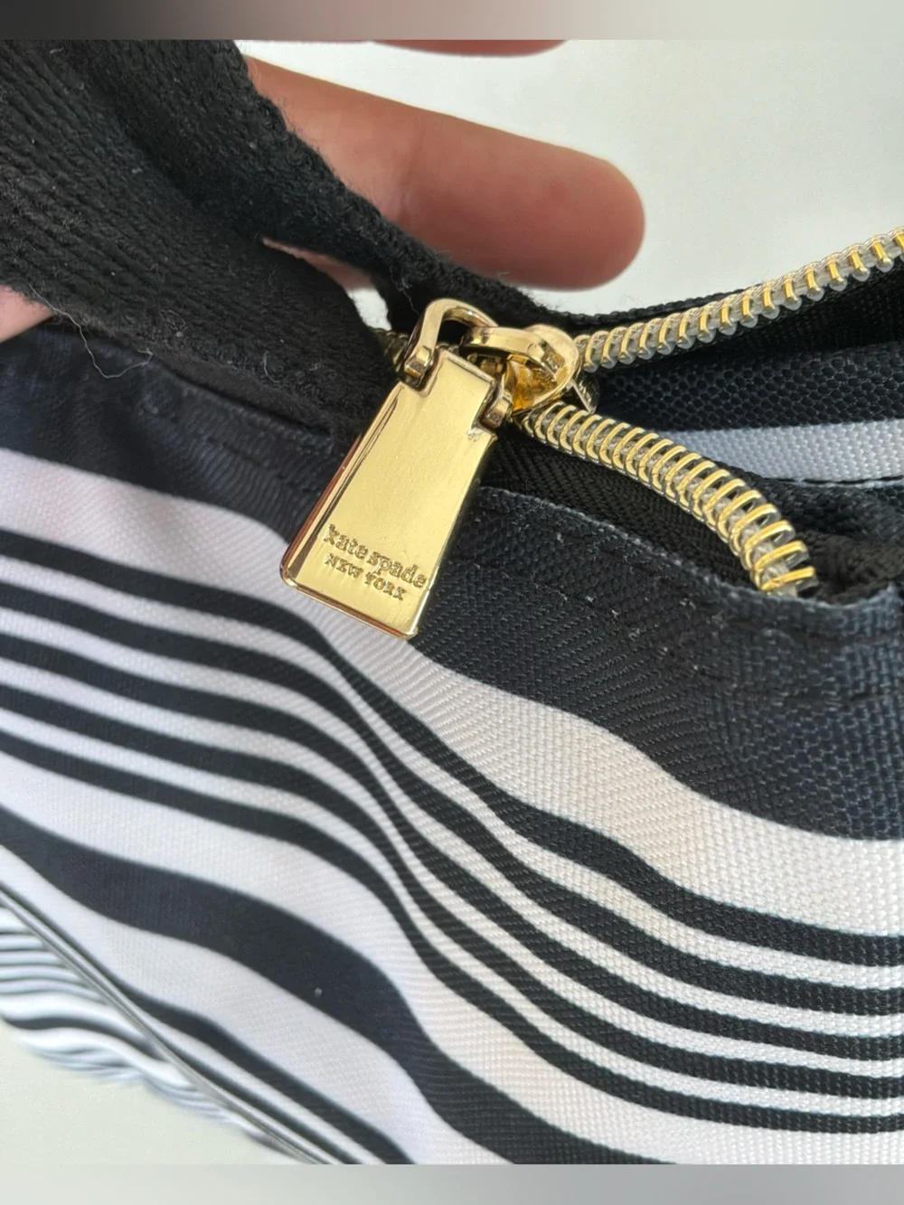 Kate Spade New York Black & White Striped Insulated Lunch Tote Bag